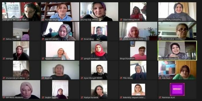 Kadn Kollar Toplants
Yedi Renk Tek Yrek Platformu Kadn Kollar Bakanmz Asuman Sula Durmuolu bakanlnda Kstlama tedbirleri kapsamnnda Bayram vesilesi ile , sosyal medya zerinden evrim ii olarak (Zoom) zerinden bayramlamada toplants gerekletiirldi.